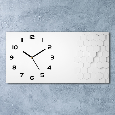 Horloge murale horizontale Fond d'hexagones