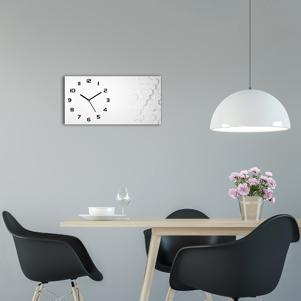 Horloge murale horizontale Fond d'hexagones