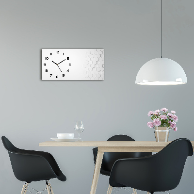 Horloge murale horizontale Fond d'hexagones