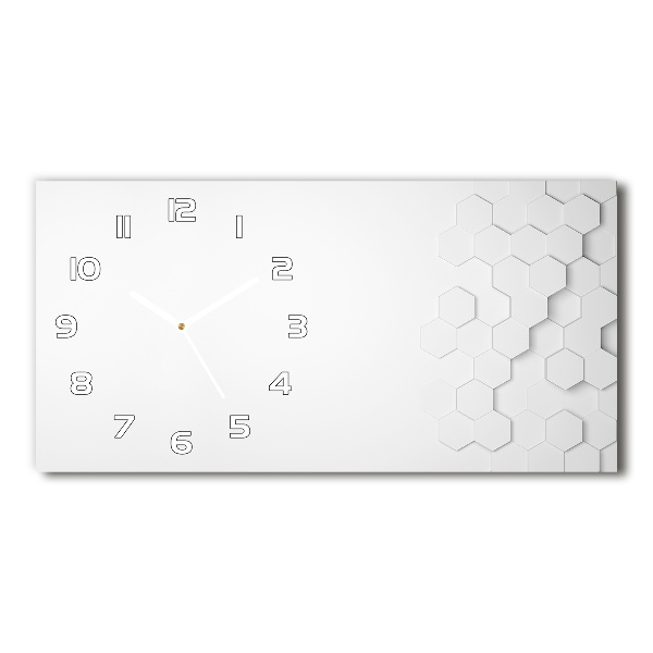 Horloge murale horizontale Fond d'hexagones