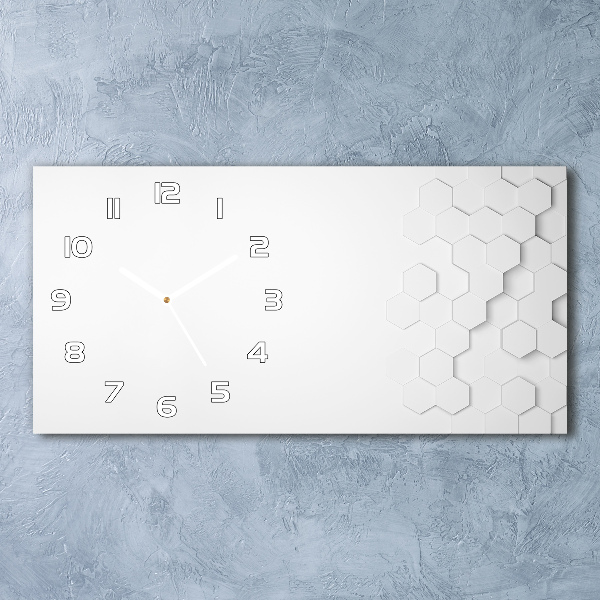 Horloge murale horizontale Fond d'hexagones