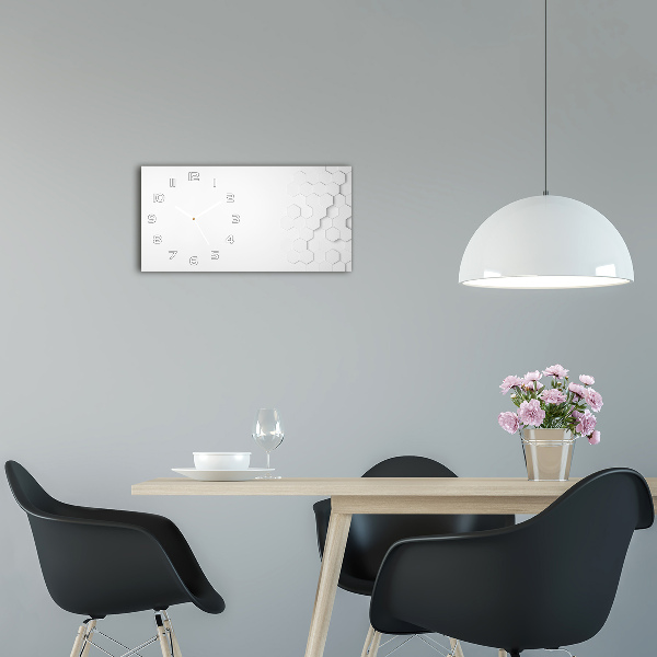 Horloge murale horizontale Fond d'hexagones