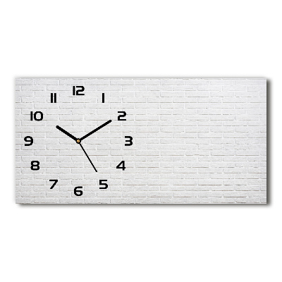 Horloge horizontale en verre Brique blanche