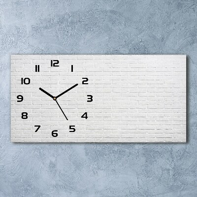 Horloge horizontale en verre Brique blanche