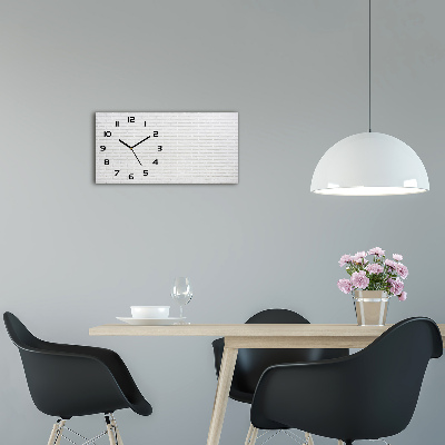 Horloge horizontale en verre Brique blanche