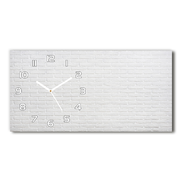 Horloge horizontale en verre Brique blanche