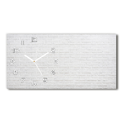 Horloge horizontale en verre Brique blanche
