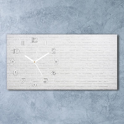 Horloge horizontale en verre Brique blanche
