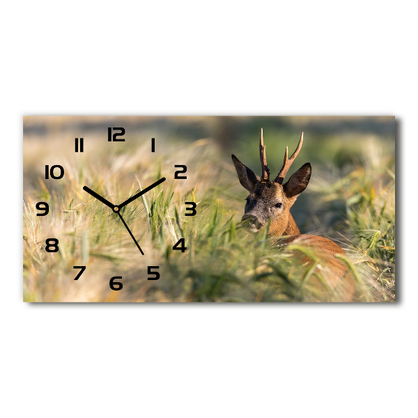 Horloge horizontale Cerf dans un champ