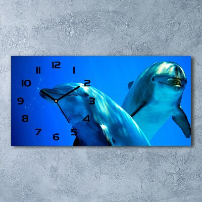 Horloge horizontale Deux dauphins