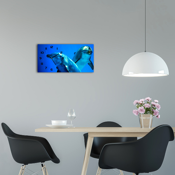 Horloge horizontale Deux dauphins