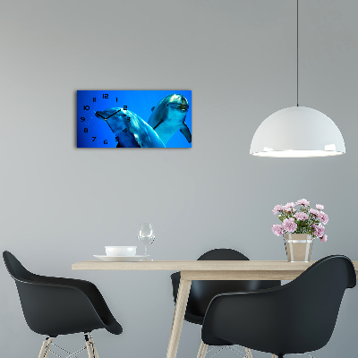 Horloge horizontale Deux dauphins
