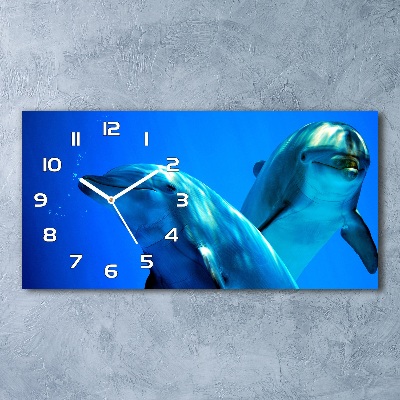 Horloge horizontale Deux dauphins