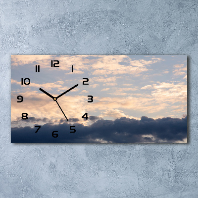 Horloge horizontale en verre Des nuages dans le ciel