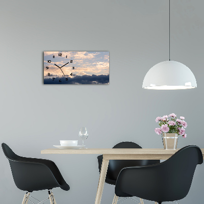 Horloge horizontale en verre Des nuages dans le ciel