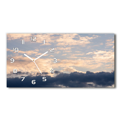 Horloge horizontale en verre Des nuages dans le ciel