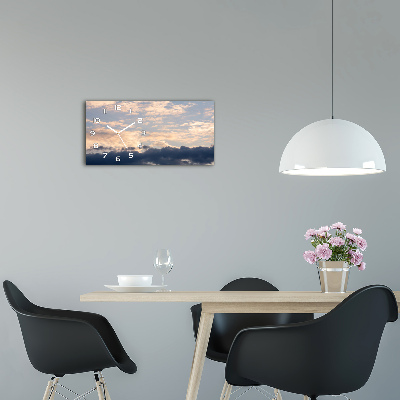 Horloge horizontale en verre Des nuages dans le ciel