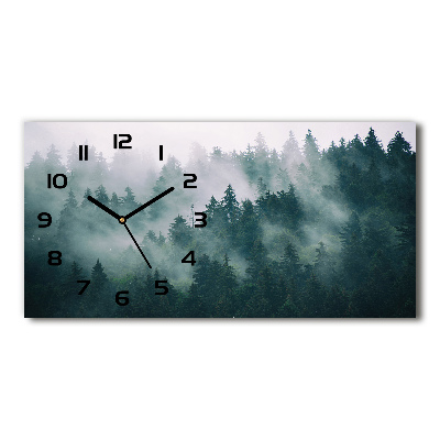 Horloge horizontale en verre Brouillard sur la forêt