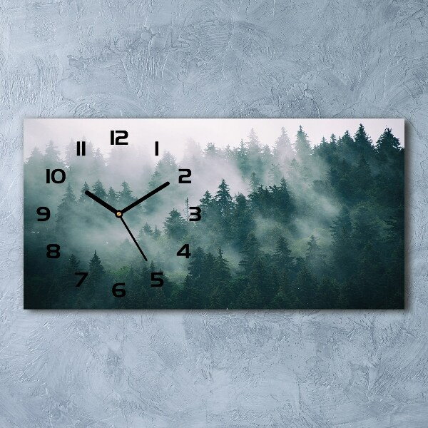 Horloge horizontale en verre Brouillard sur la forêt