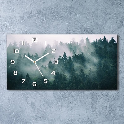 Horloge horizontale en verre Brouillard sur la forêt