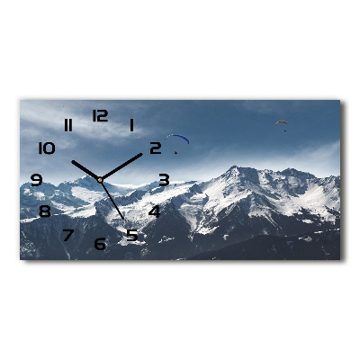 Horloge horizontale en verre Parapente dans les Alpes
