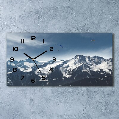 Horloge horizontale en verre Parapente dans les Alpes