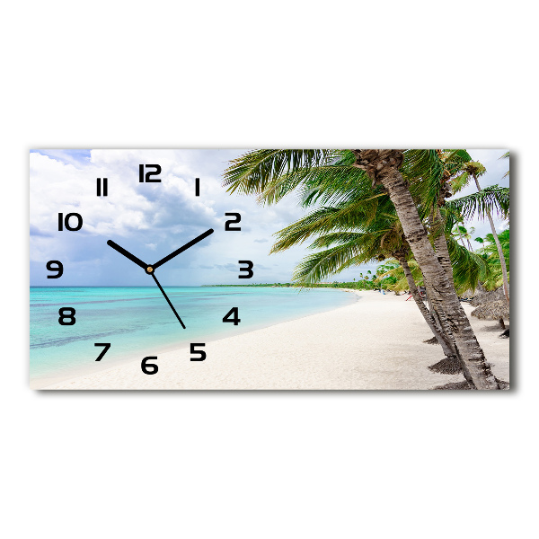 Horloge horizontale en verre Plage exotique