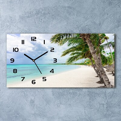 Horloge horizontale en verre Plage exotique