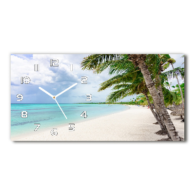 Horloge horizontale en verre Plage exotique