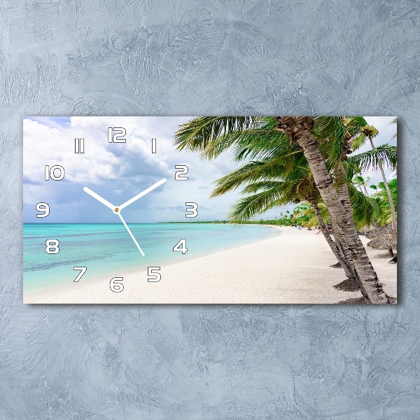 Horloge horizontale en verre Plage exotique