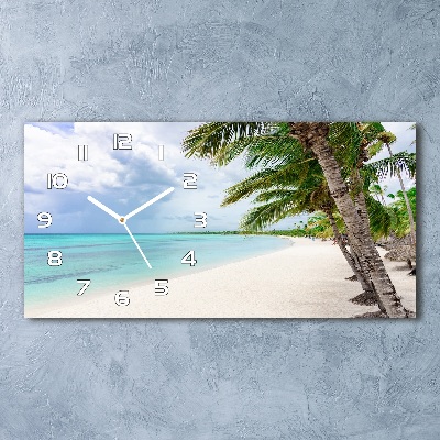 Horloge horizontale en verre Plage exotique