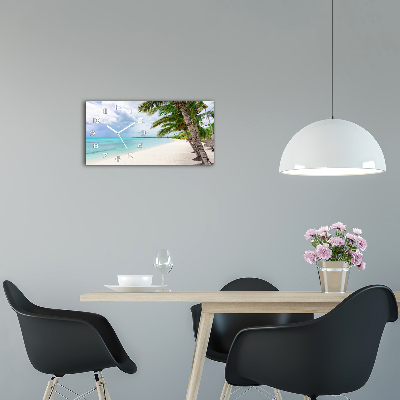 Horloge horizontale en verre Plage exotique