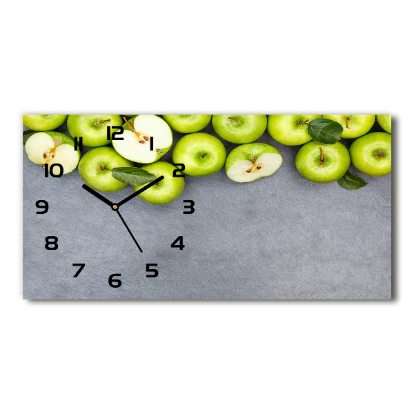Horloge rectangulaire horizontale Pommes vertes
