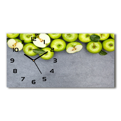 Horloge rectangulaire horizontale Pommes vertes