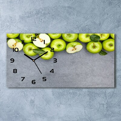 Horloge rectangulaire horizontale Pommes vertes