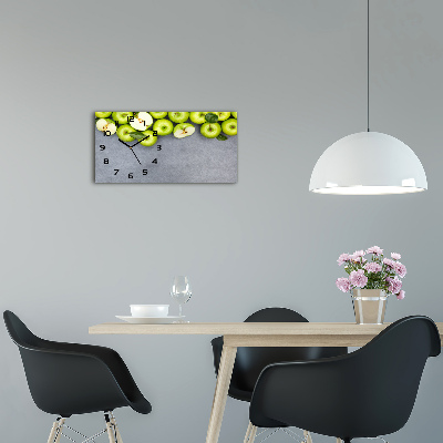 Horloge rectangulaire horizontale Pommes vertes