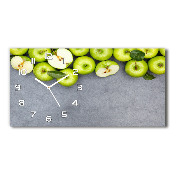 Horloge rectangulaire horizontale Pommes vertes