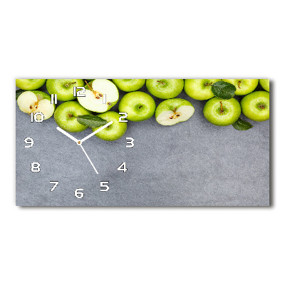 Horloge rectangulaire horizontale Pommes vertes