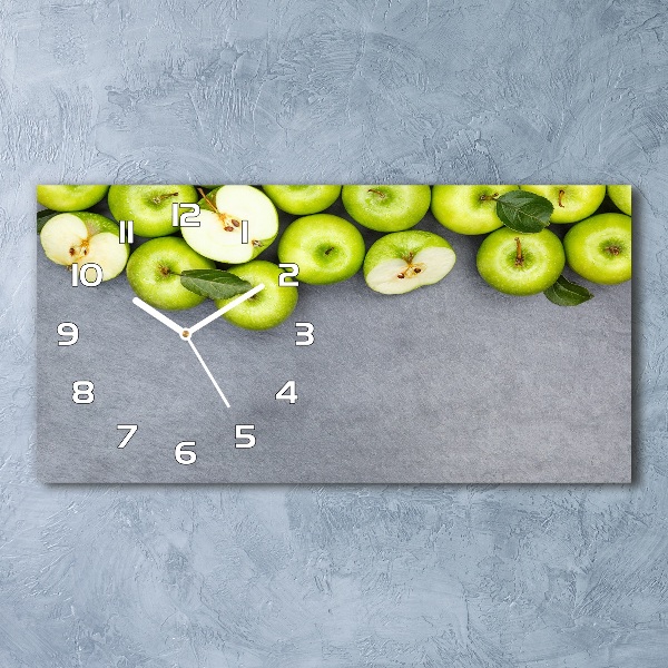 Horloge rectangulaire horizontale Pommes vertes
