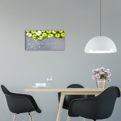 Horloge rectangulaire horizontale Pommes vertes