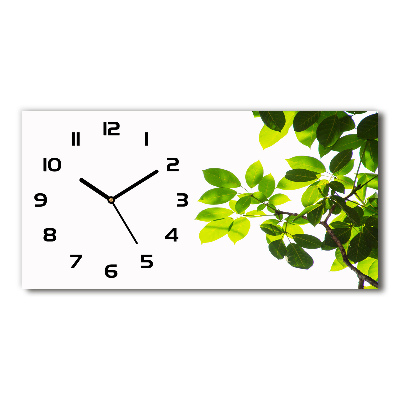 Horloge horizontale en verre Feuilles