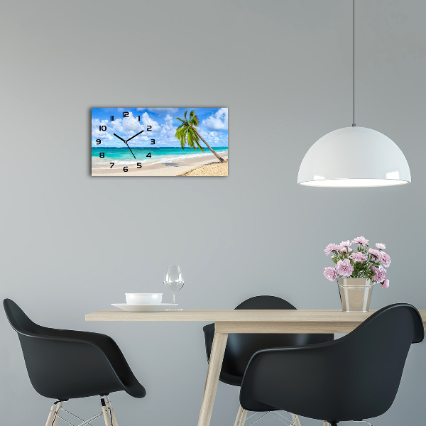 Horloge rectangulaire horizontale Plage exotique