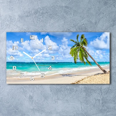 Horloge rectangulaire horizontale Plage exotique