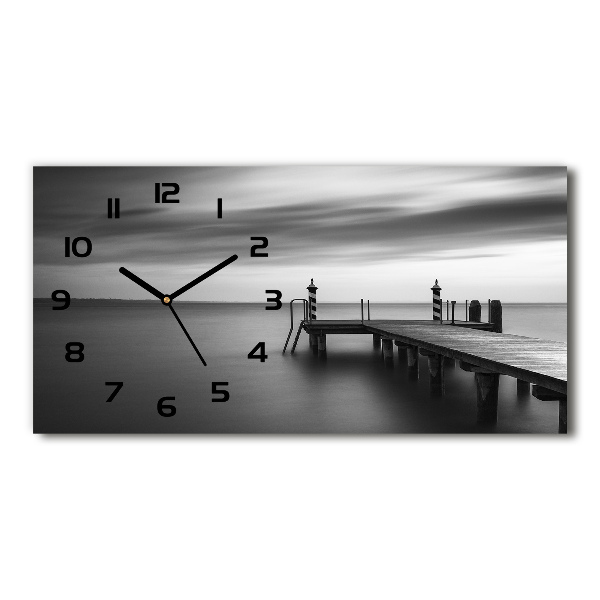 Horloge murale horizontale Jetée sur un lac