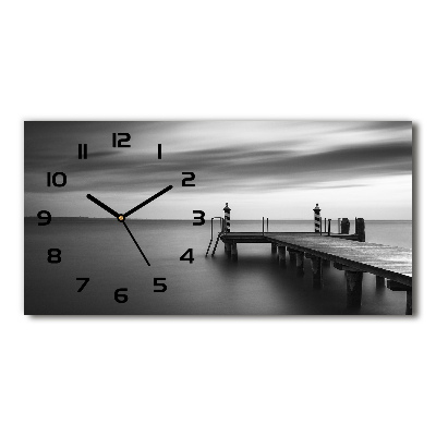 Horloge murale horizontale Jetée sur un lac