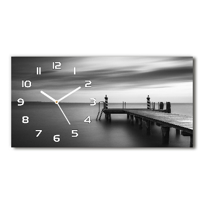 Horloge murale horizontale Jetée sur un lac