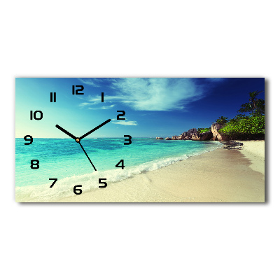 Horloge murale horizontale Plage des Seychelles