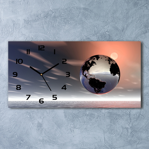 Horloge rectangulaire horizontale Planète Terre