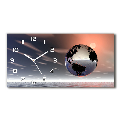 Horloge rectangulaire horizontale Planète Terre