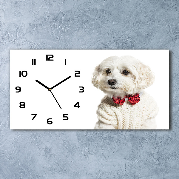 Horloge rectangulaire horizontale Maltais avec nœud papillon